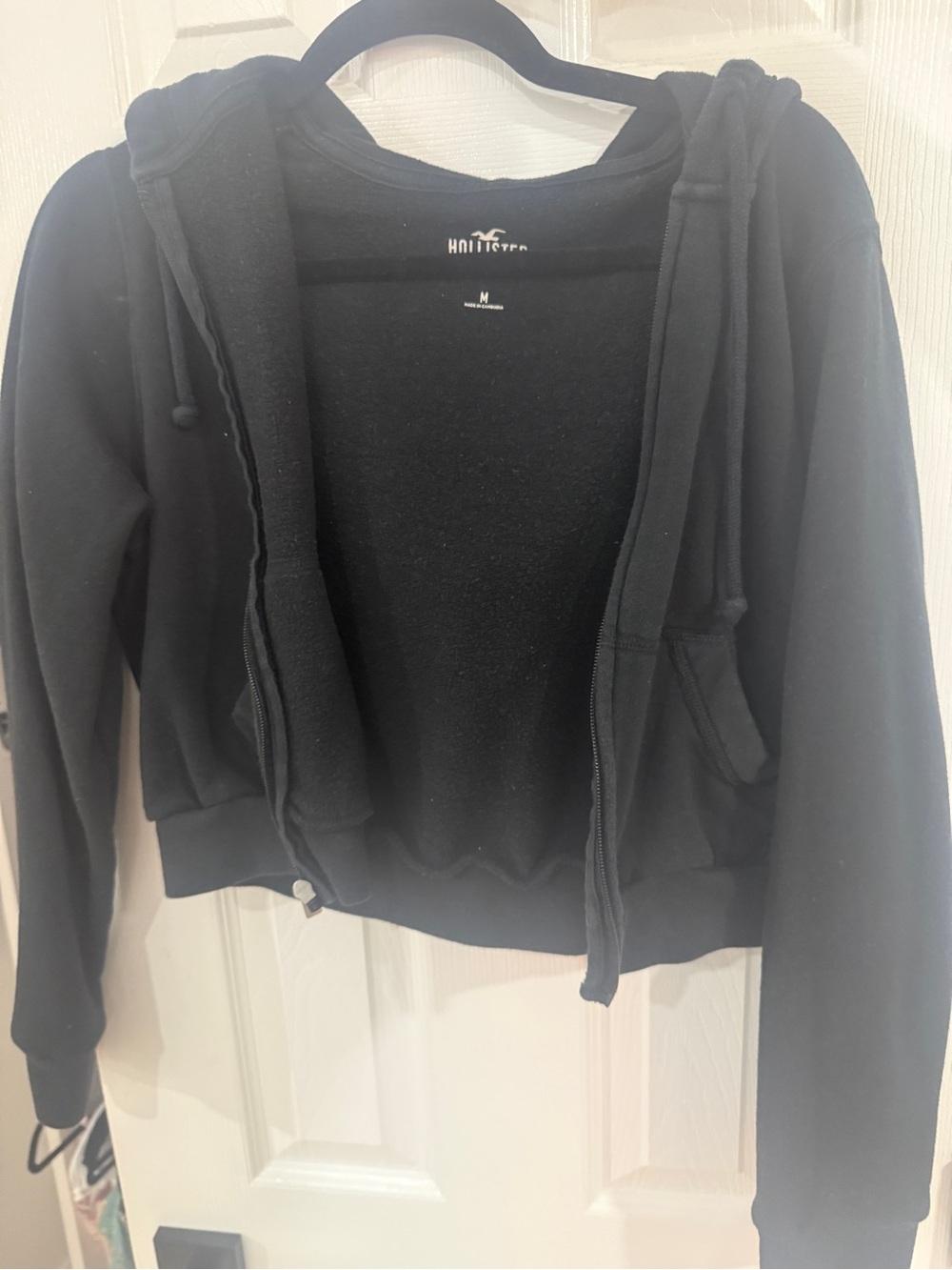 Hollister Black Full-Zip Hooded Sweatshirt